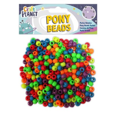 Craft Planet Pony Beads Bright Neon Colours 140g