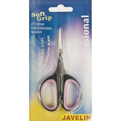 Javelin - 4″ Soft Grip Fine Embroidery Scissors