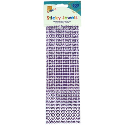 Self Adhesive Jewels 500 Pack - Purple