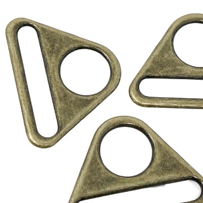 Triangle Ring Connector Metal - 38mm Antique 