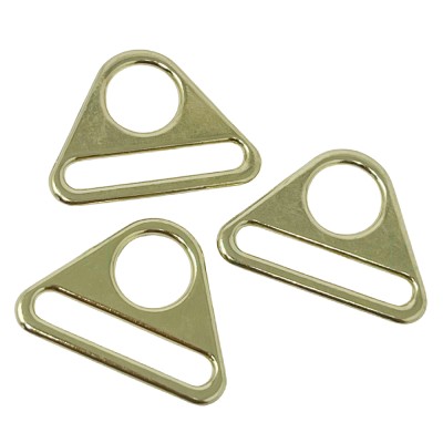 Triangle Ring Connector Metal - 38mm Bright Brass