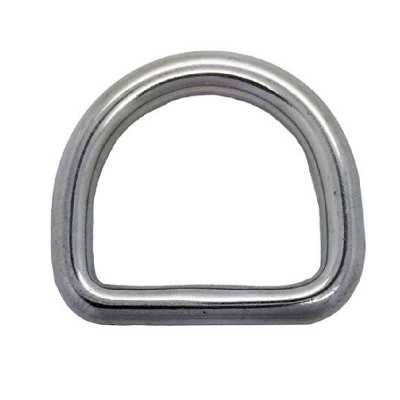 Welded D-Ring Metal Silver Nickel - 40mm