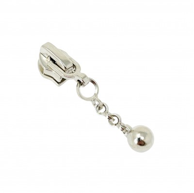 Zip Pulls for Continuous Zip - Size 6 Ball & Chain Silver