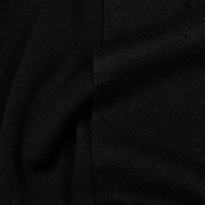 Luxury Sweatshirt Fleece Cotton Poly Fabric - Black 185cm