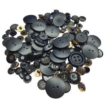 Mixed Button Pack 100g - Black