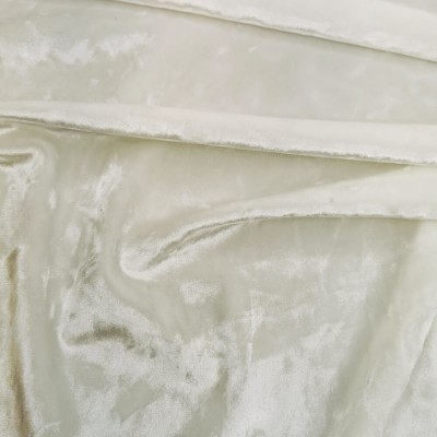 Deluxe Crushed Spandex Velour Stretch Fabric - Ivory