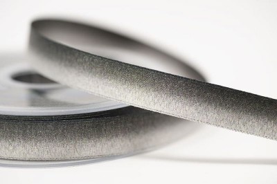 Ombre Metallic Satin Ribbon - Grey / Silver 15mm