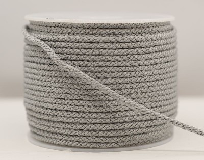 Crepe Cord Cotton Mix - Silver Grey 5mm