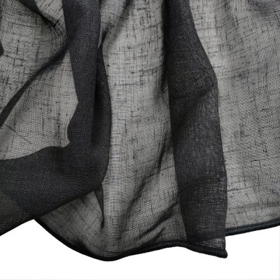 Chantilly Linen Look Weighted Voile Fabric 300cm - Black