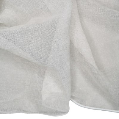 Chantilly Linen Look Weighted Voile Fabric 300cm - Snow