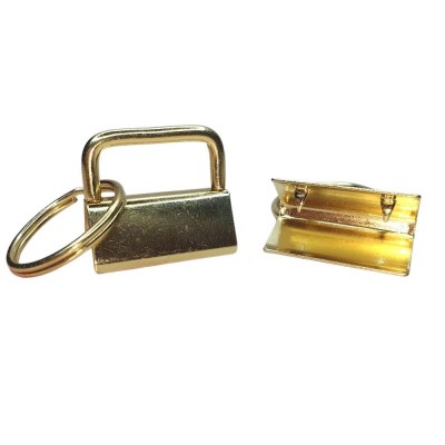 Metal Hook with Split Ring - 25mm Bright Brass