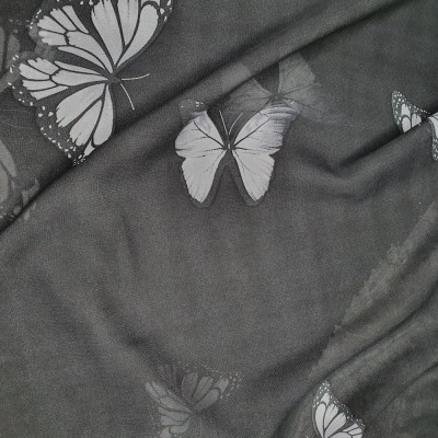 Chiffon Fabric Butterflies - Black