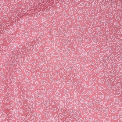 Polycotton Printed Fabric Paisley - Vintage Pink
