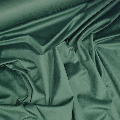 London Curtain Upholstery Fabric Plain Velour - Forest Green