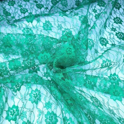 Flower Lace Fabric 112cm - Emerald Green