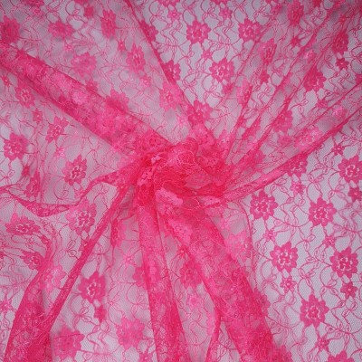 Flower Lace Fabric 112cm - Hot Pink