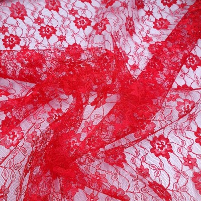 Flower Lace Fabric 112cm - Red