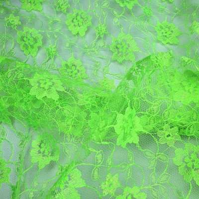 Flower Lace Fabric 112cm - Hot Green