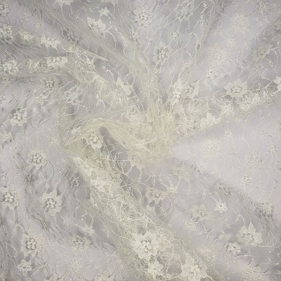 Flower Lace Fabric 112cm - Ivory 