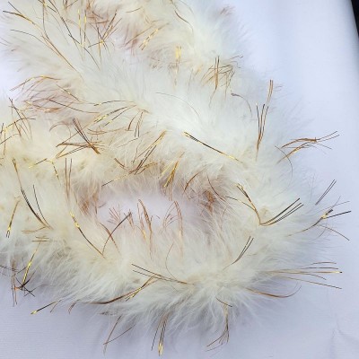 Marabou Feather String (Swansdown) - Cream & Gold