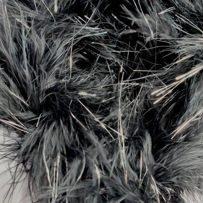 Marabou Feather String (Swansdown) - Black & Silver