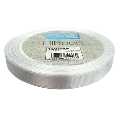 Trimits Budget Satin Ribbon - White 9mm