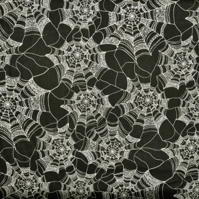 100% Cotton Fabric - Patterned Web - Black