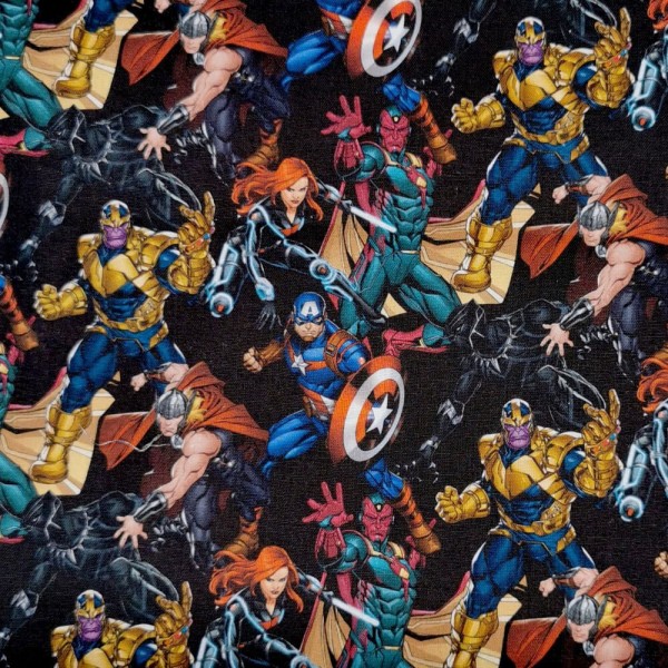 Cotton Fabric - Character Fabric - Marvel Comics IV Hero Stickers