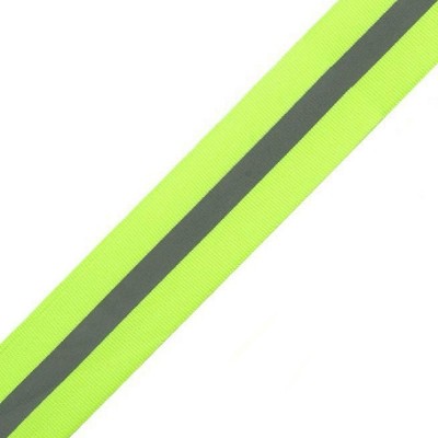 Reflective Webbing Tape 30mm wide on fabric Yellow-Green