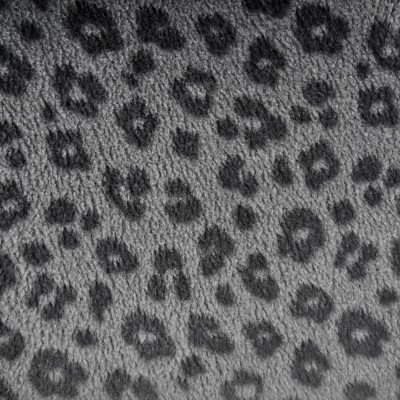 Printed Sherpa Soft Fleece Fabric - Grey Leopard