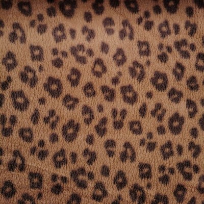 Printed Sherpa Soft Fleece Fabric - Brown Leopard