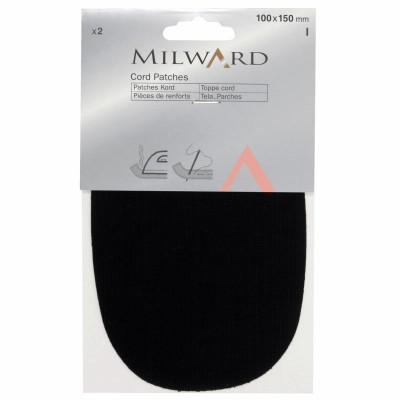 Milward Cord Patches Sew or Iron-on 100 x 150mm Black