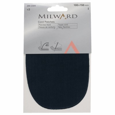 Milward Cord Patches Sew or Iron-on 100 x 150mm Navy