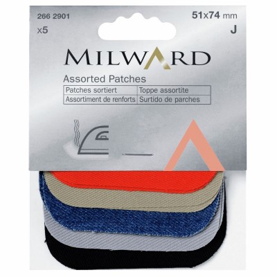 Milward Cotton Patches Iron-on 51 x 74mm Assorted Colours