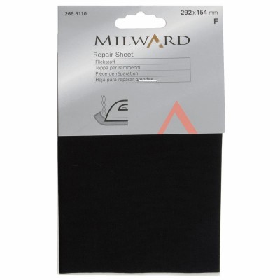 Milward Repair Sheet Iron-on 292 x 154mm Black