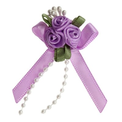 Ribbon Bow & Rose Cluster - Lilac