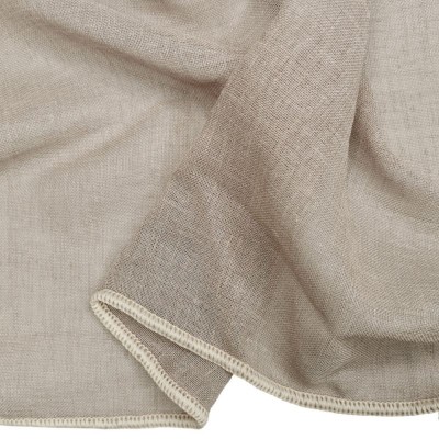 Chantilly Linen Look Weighted Voile Fabric 300cm - Latte