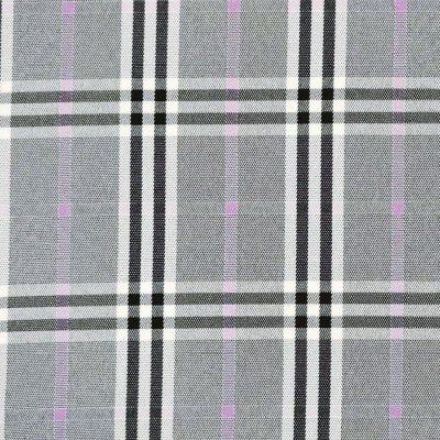 Polyester Spandex Fabric - Black Grey White and Purple Large Checks