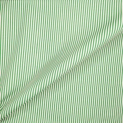 Printed Polycotton Fabric Thin Stripe - Emerald Green with White