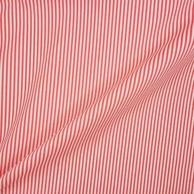 Printed Polycotton Fabric Thin Stripe - Red with White