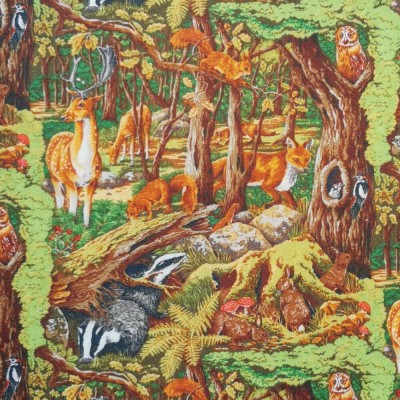 100% Cotton Print Fabric - Friends Of The Forest