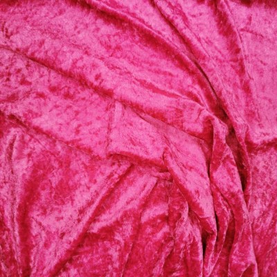 Crushed Velvet Fabric - Cerise Pink Premium Velour 150cm