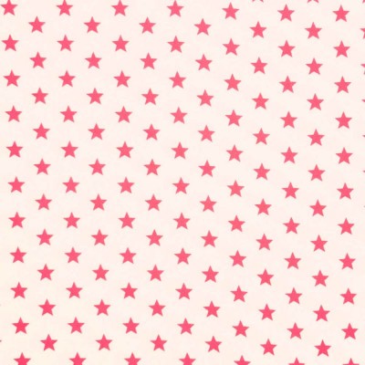 100% Cotton Fabric - Mini Stars Cerise on White