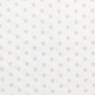 100% Cotton Fabric - Mini Stars Beige on White