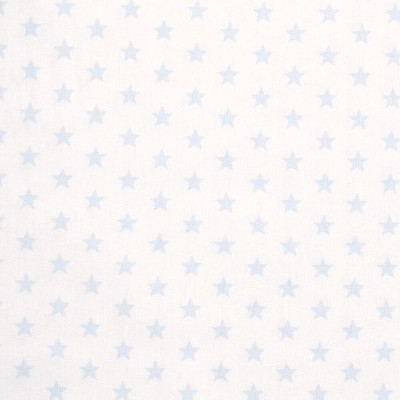 100% Cotton Fabric - Mini Stars Light Blue on White