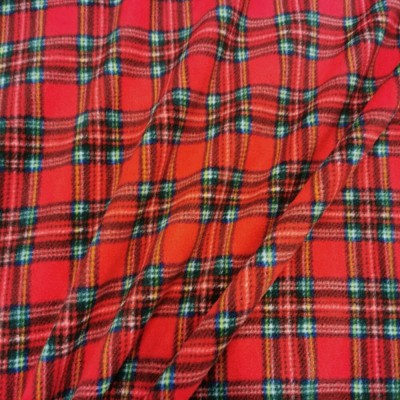 Large Checks - Anti Pil Printed Fleece - Red