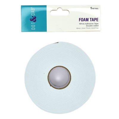 Dot & Dab Foam Tape 18mm x 2mm x 5m White