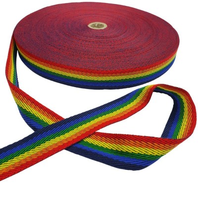 Acrylic Webbing 25mm - Pride Rainbow
