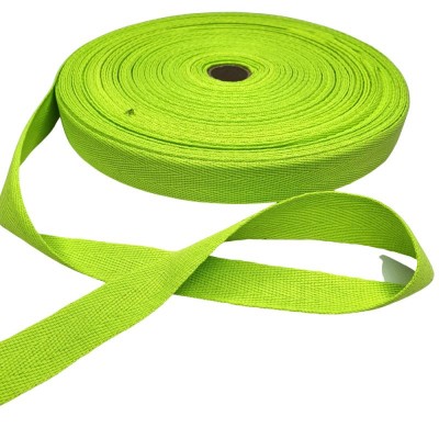 100% Cotton Webbing - 25mm Bright Green