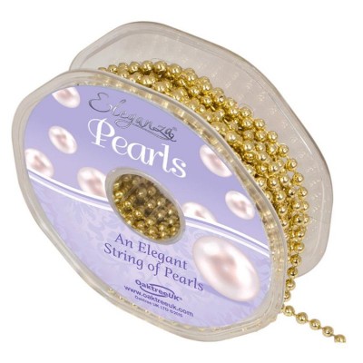 4mm Eleganza Plastic Pearls on a String - Gold